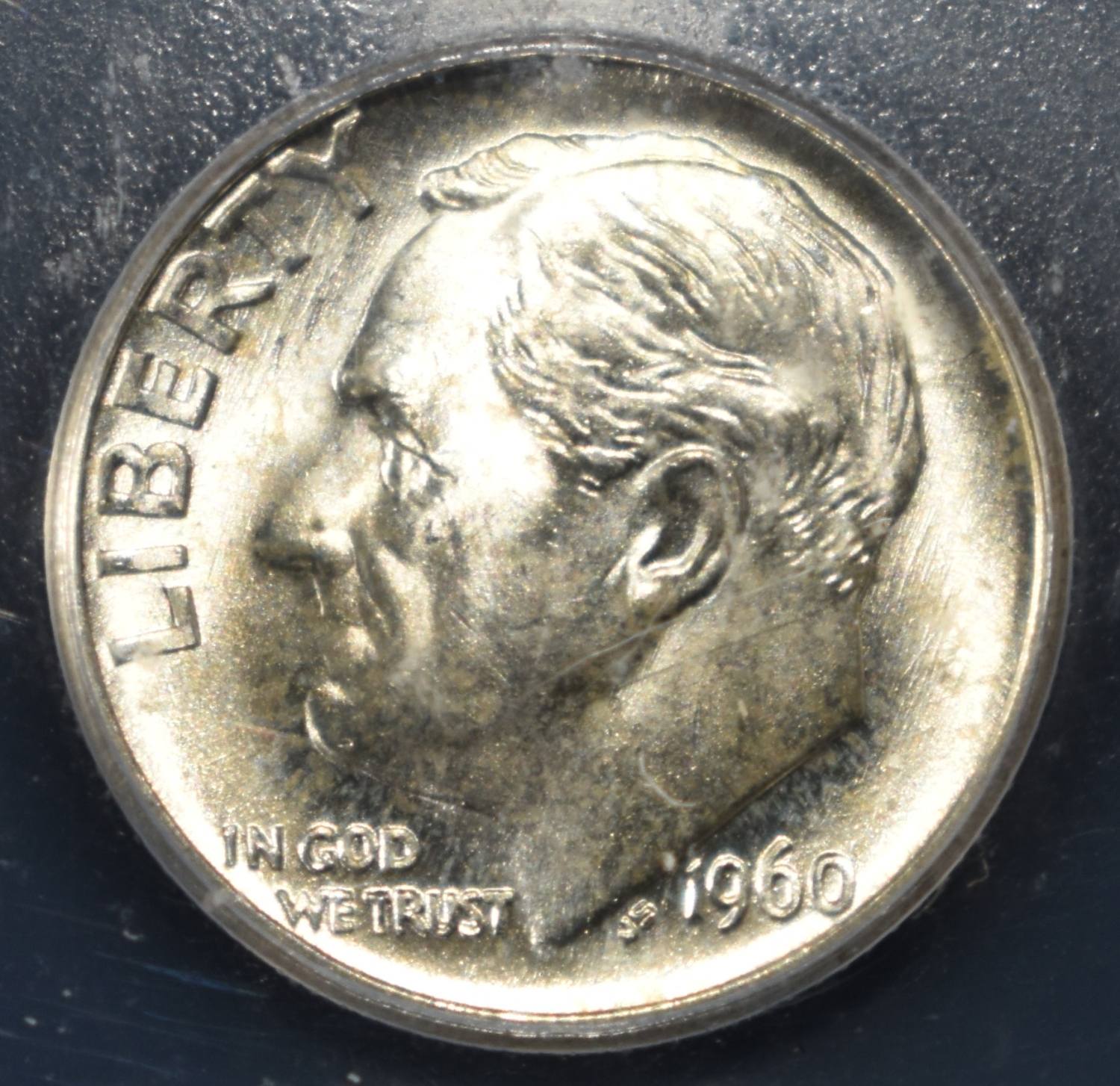 1960-D ROOSEVELT DIME ICG MS67
