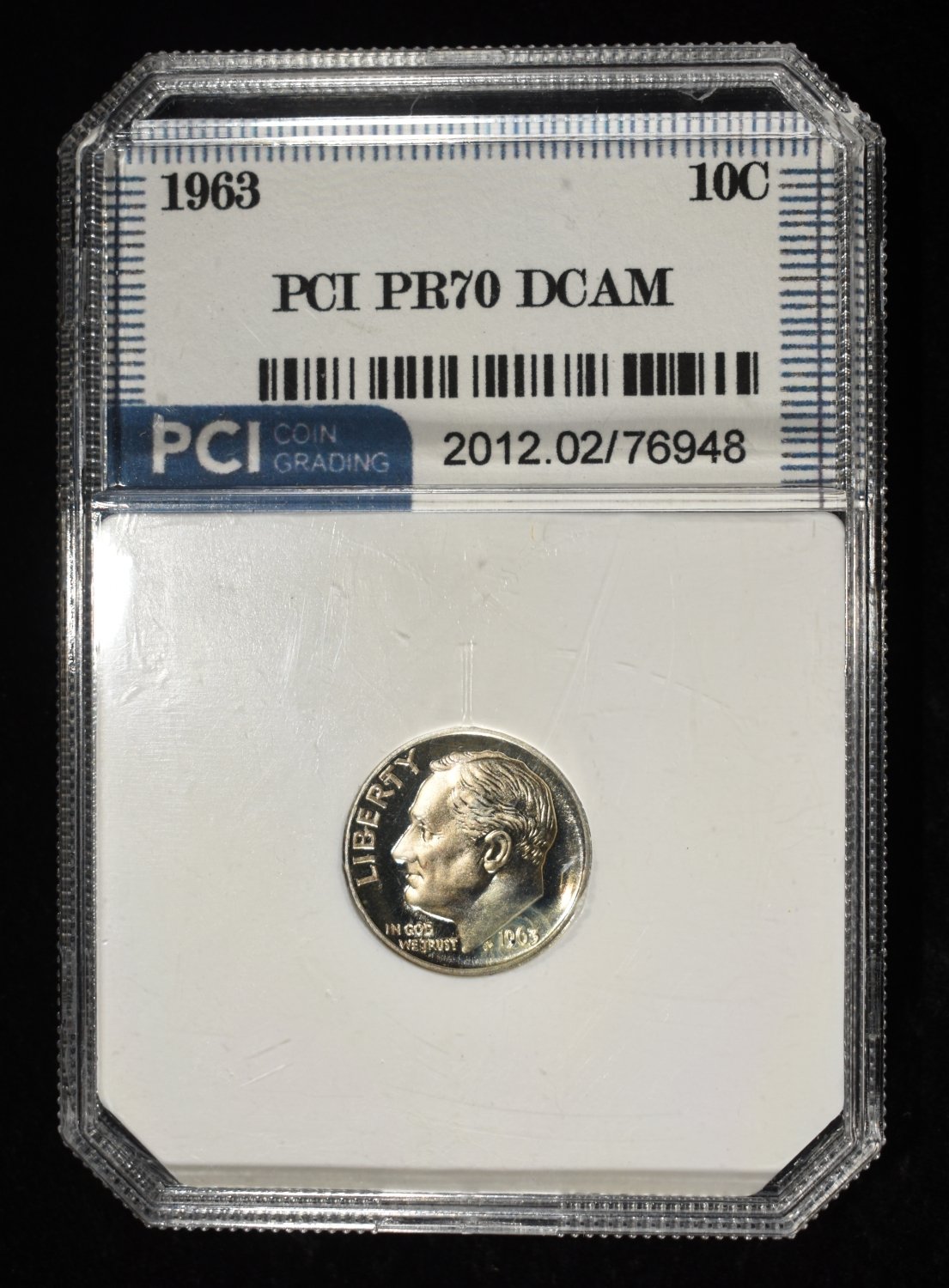 1963 ROOSEVELT DIME PCI PERFECT GEM PROOF DCAM