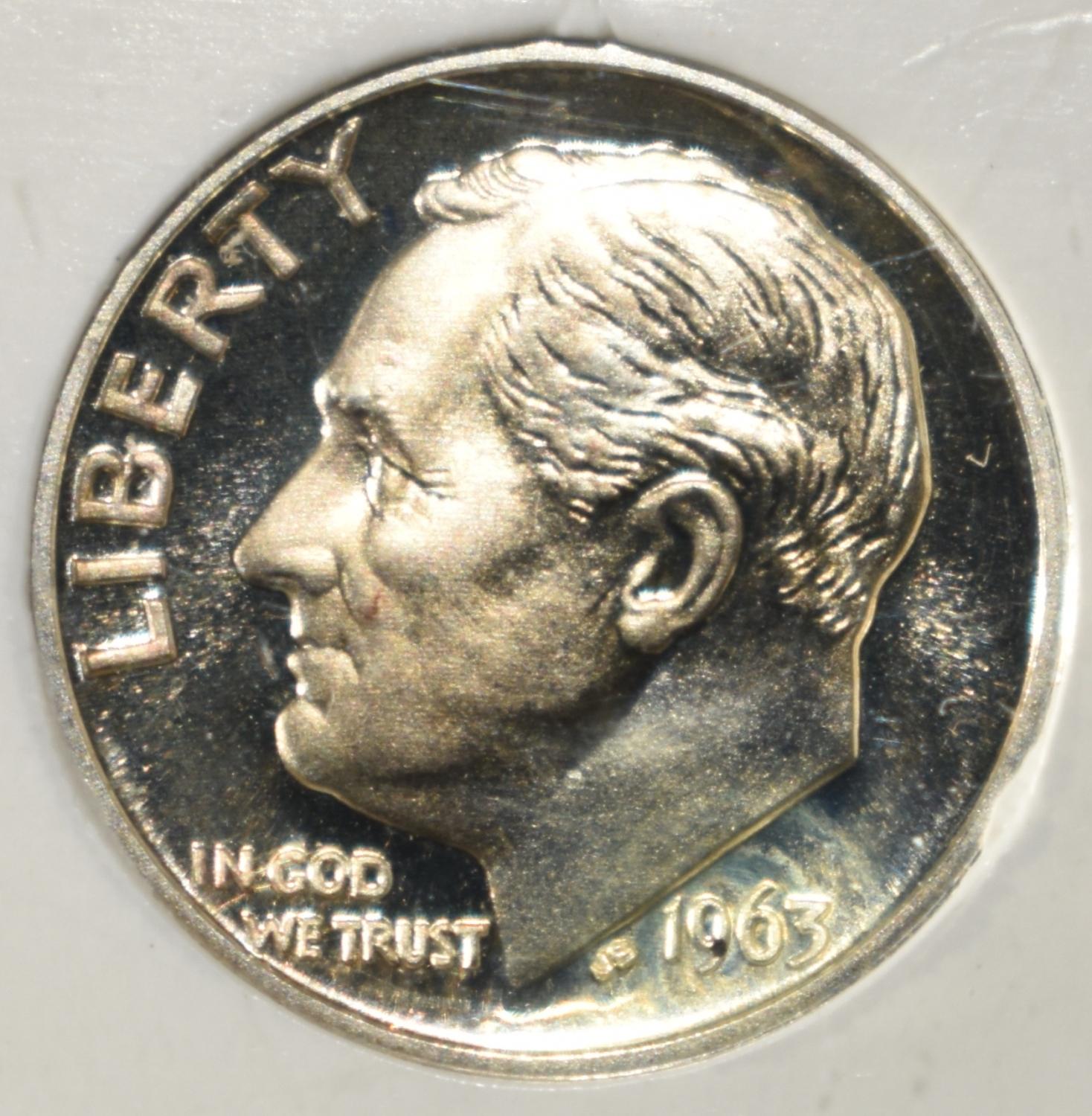1963 ROOSEVELT DIME PCI PERFECT GEM PROOF DCAM