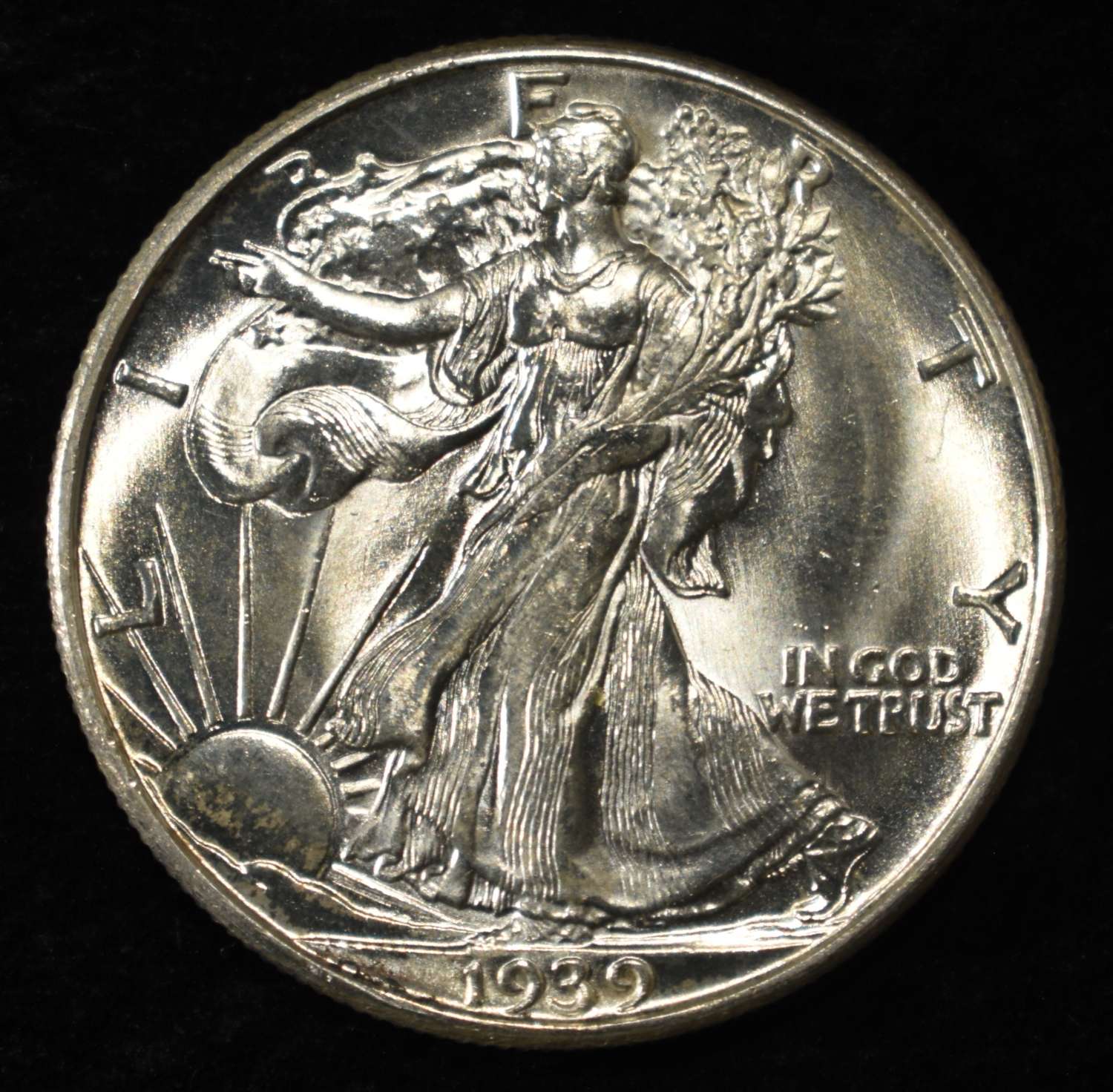 1939-D WALKING LIBERTY HALF DOLLAR SUPERB GEM BU