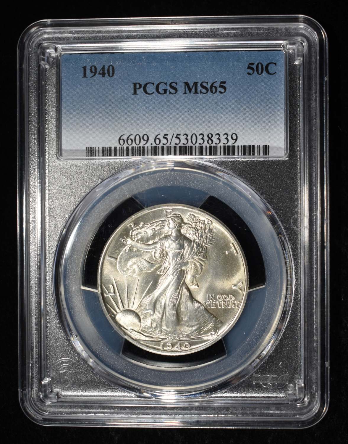 1940 WALKING LIBERTY HALF PCGS MS-65