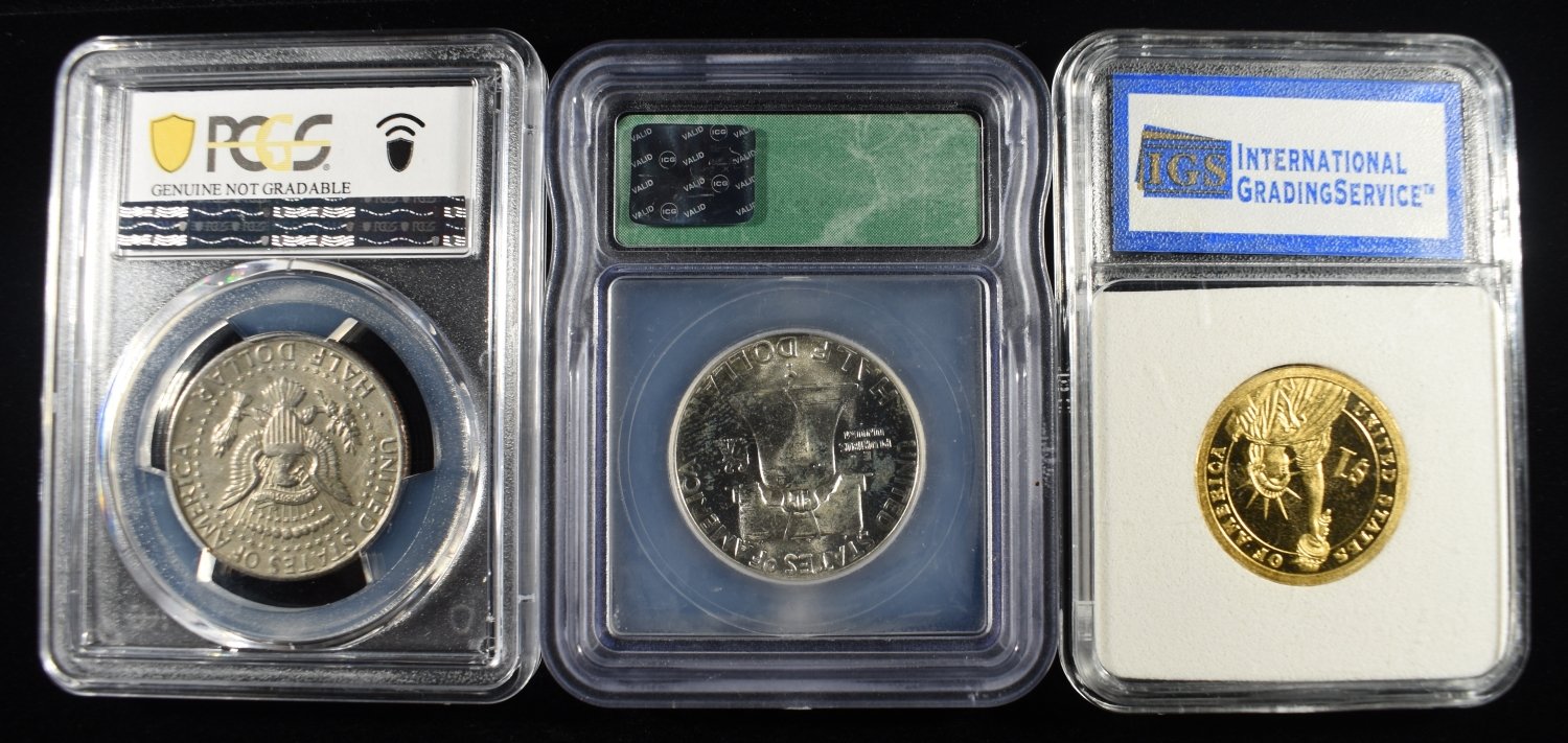 (3) GRADED COINS