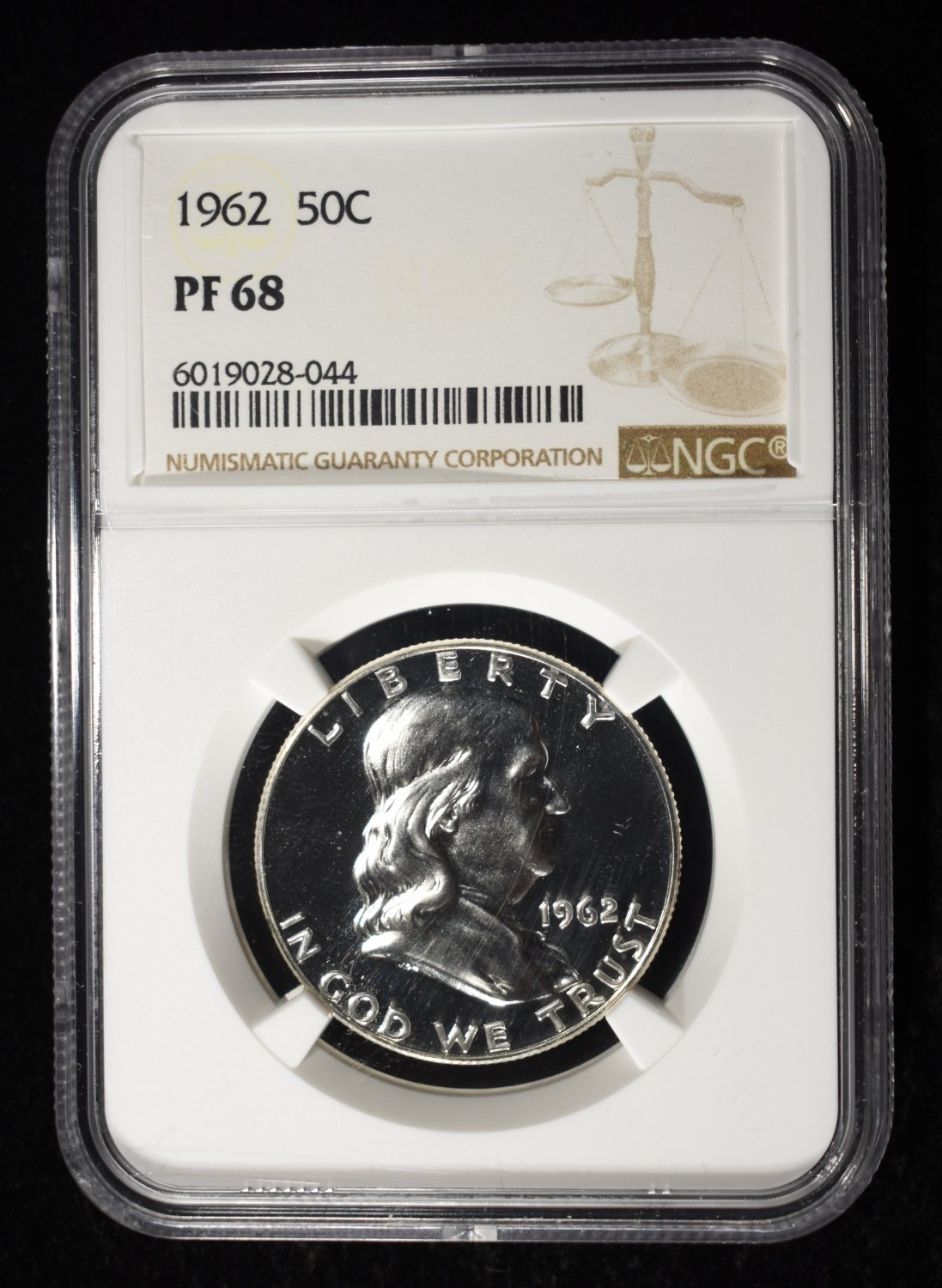 1962 FRANKLIN HALF DOLLAR NGC PF68