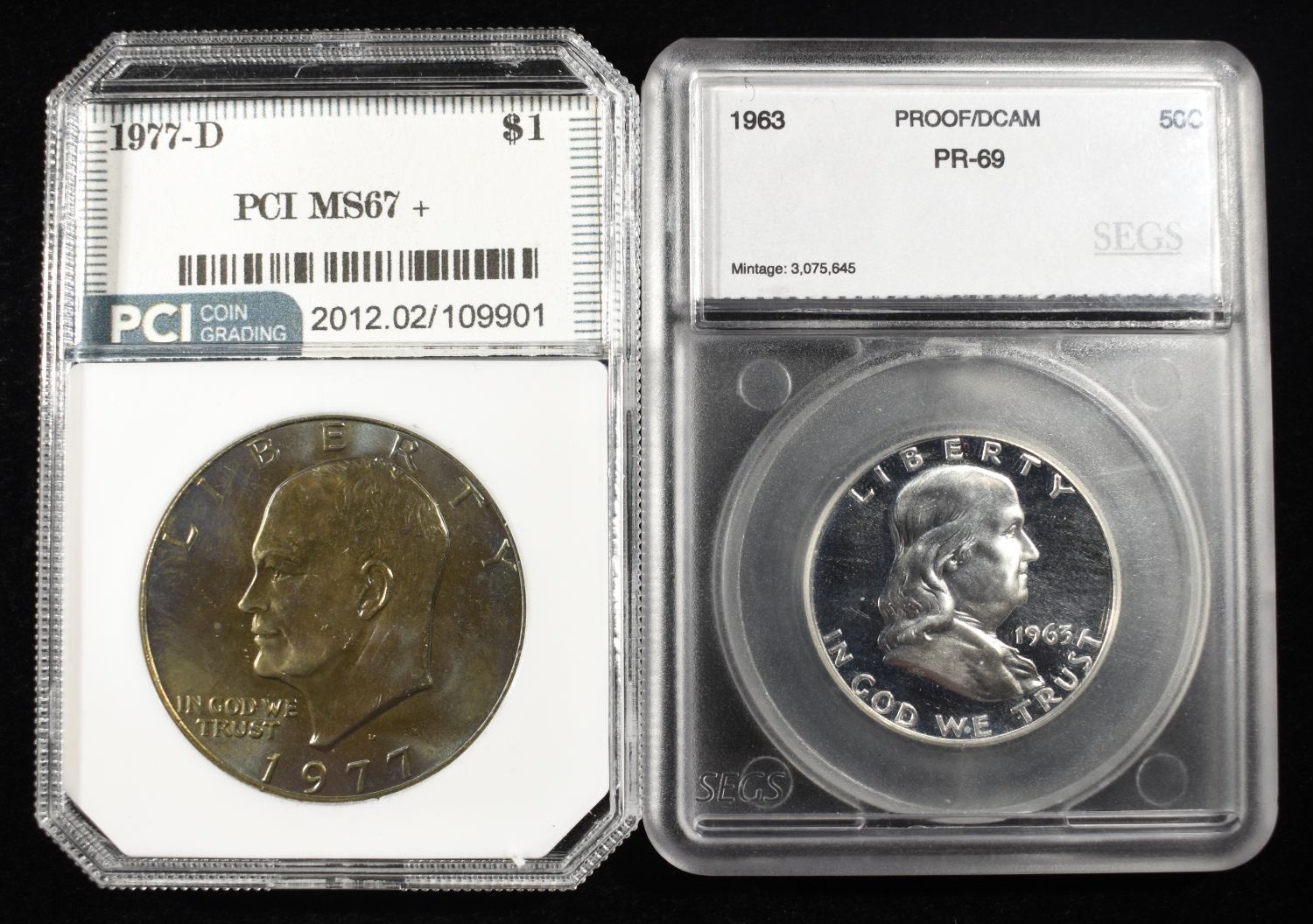 (2) GRADED COINS