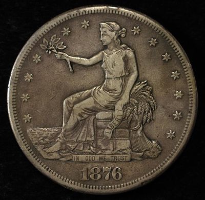 1876-CC TRADE DOLLAR VF. CHECK OUT OUR UPCOMING AUCTIONS ESTIMATE $900 - $1100.