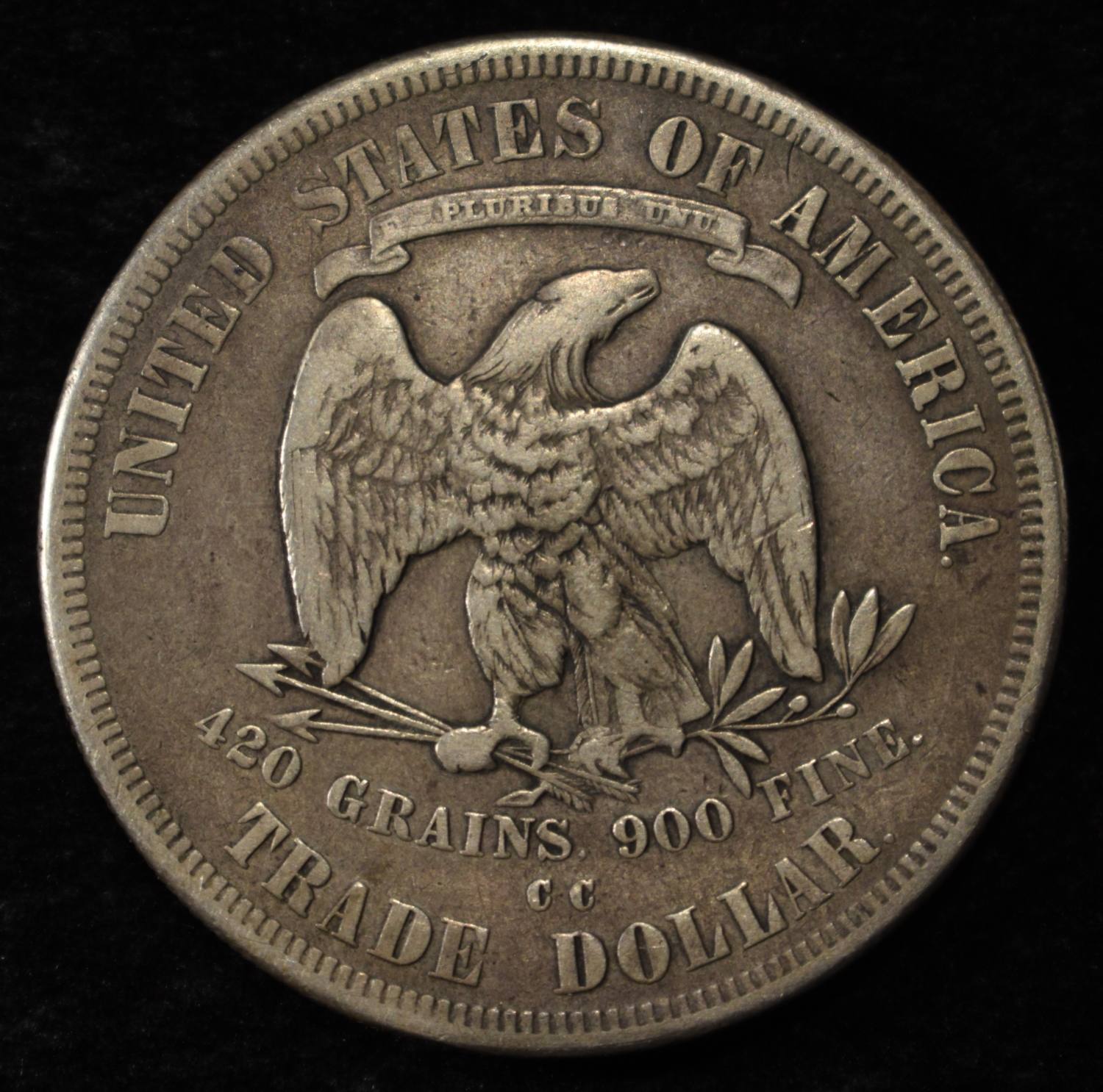 1876-CC TRADE DOLLAR VF