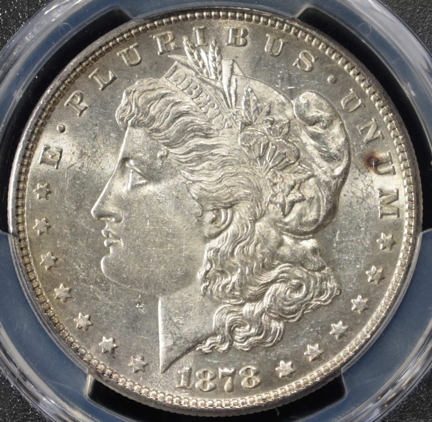 1878 7TF REV. 78 MORGAN DOLLAR PCGS AU-58