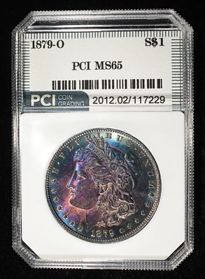 1879-O MORGAN DOLLAR PCI GEM BU. BID WITH SILVER CITY AUCTIONS ESTIMATE $130 - $180.