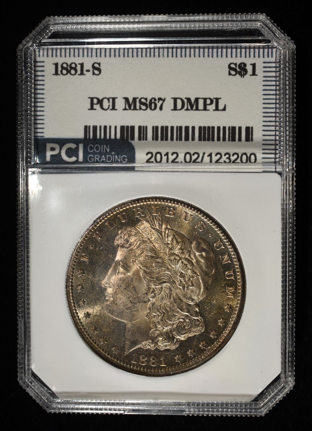 1881-S MORGAN DOLLAR PCI SUPERB GEM BU DMPL