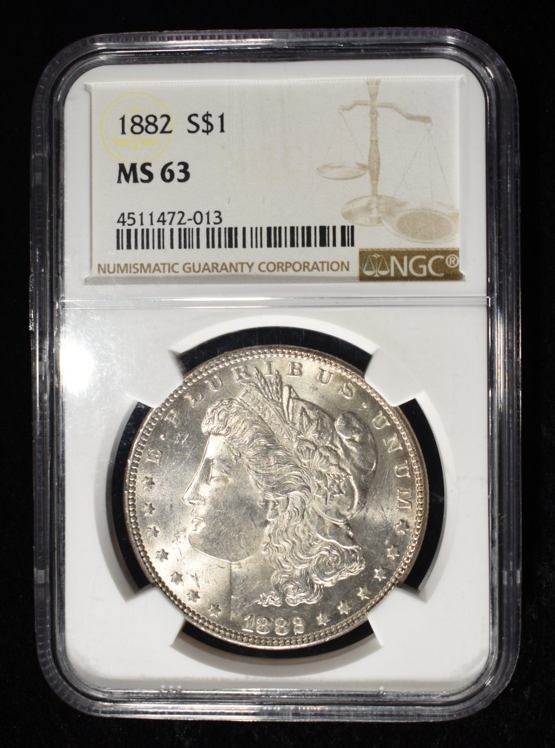 1882 MORGAN DOLLAR NGC MS-63