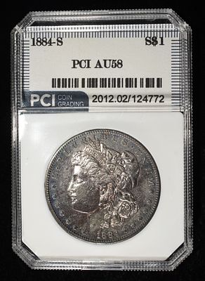 1884-S MORGAN DOLLAR PCI AU/BU. TOP RATED AUCTION HOUSE ESTIMATE $430 - $480.
