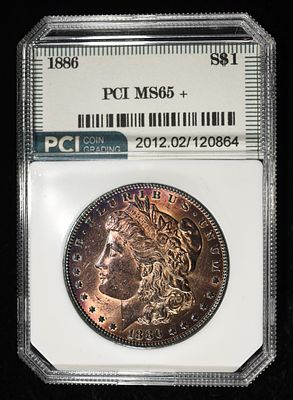 1886 MORGAN DOLLAR PCI GEM BU. BID WITH SILVER CITY AUCTIONS ESTIMATE $110 - $160.