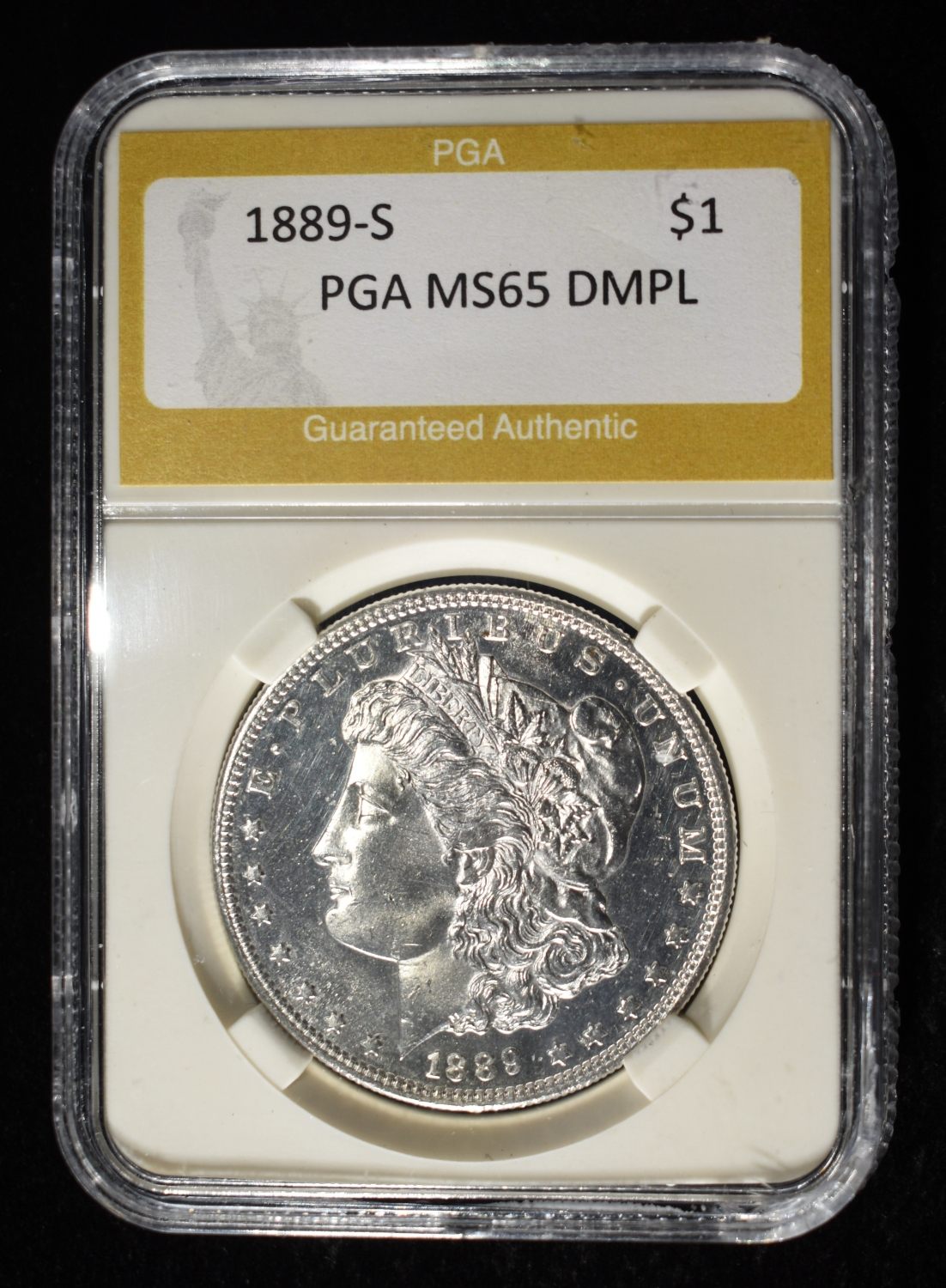 1889-S MORGAN DOLLAR PGA GEM BU DMPL