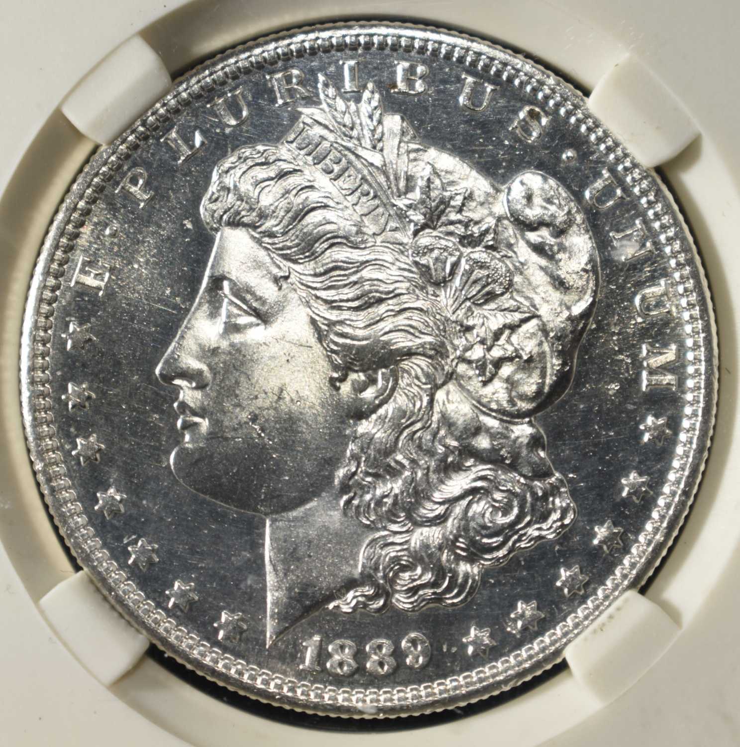 1889-S MORGAN DOLLAR PGA GEM BU DMPL