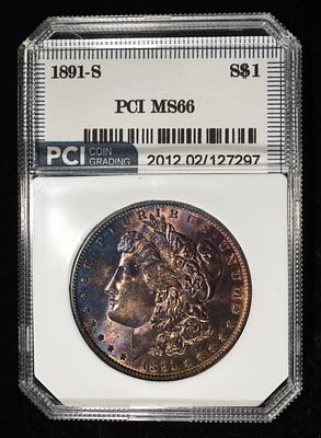 1891-S MORGAN DOLLAR PCI SUPERB GEM BU. WEEKLY COIN & CURRENCY AUCTIONS ESTIMATE $450 - $500.