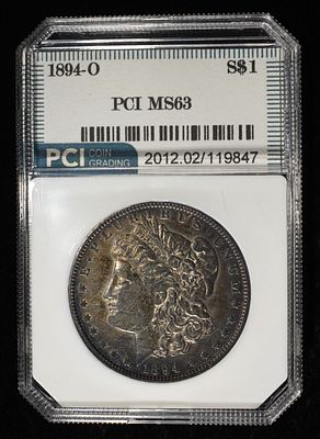 1894-O MORGAN DOLLAR PCI CH BU. BID WITH SILVER CITY AUCTIONS ESTIMATE $1000 - $1200.