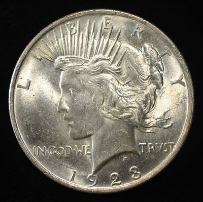1923 PEACE DOLLAR CH BU. WEEKLY COIN & CURRENCY AUCTIONS ESTIMATE $130 - $150.