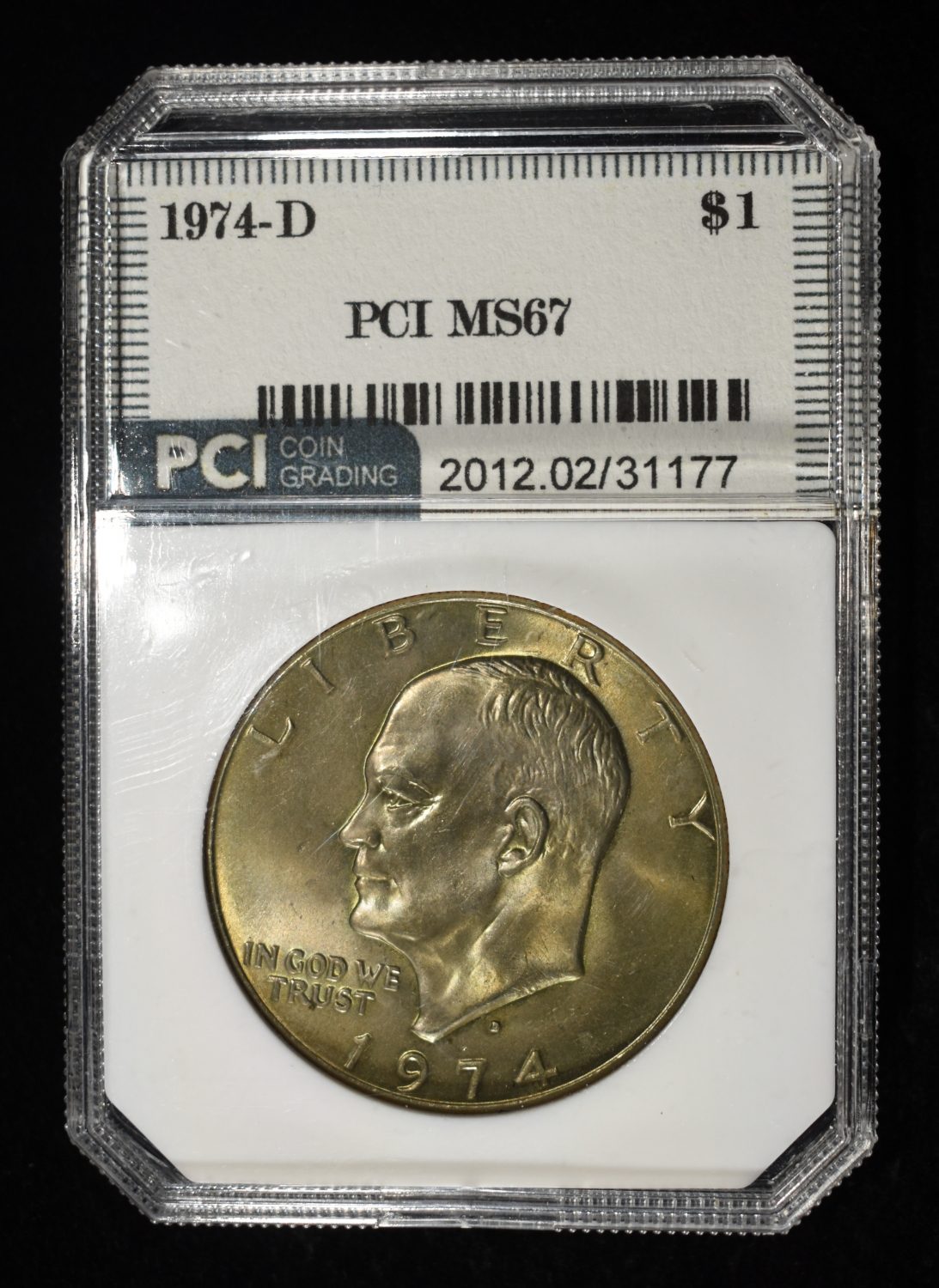 1974-D EISENHOWER DOLLAR PCI SUPERB GEM BU