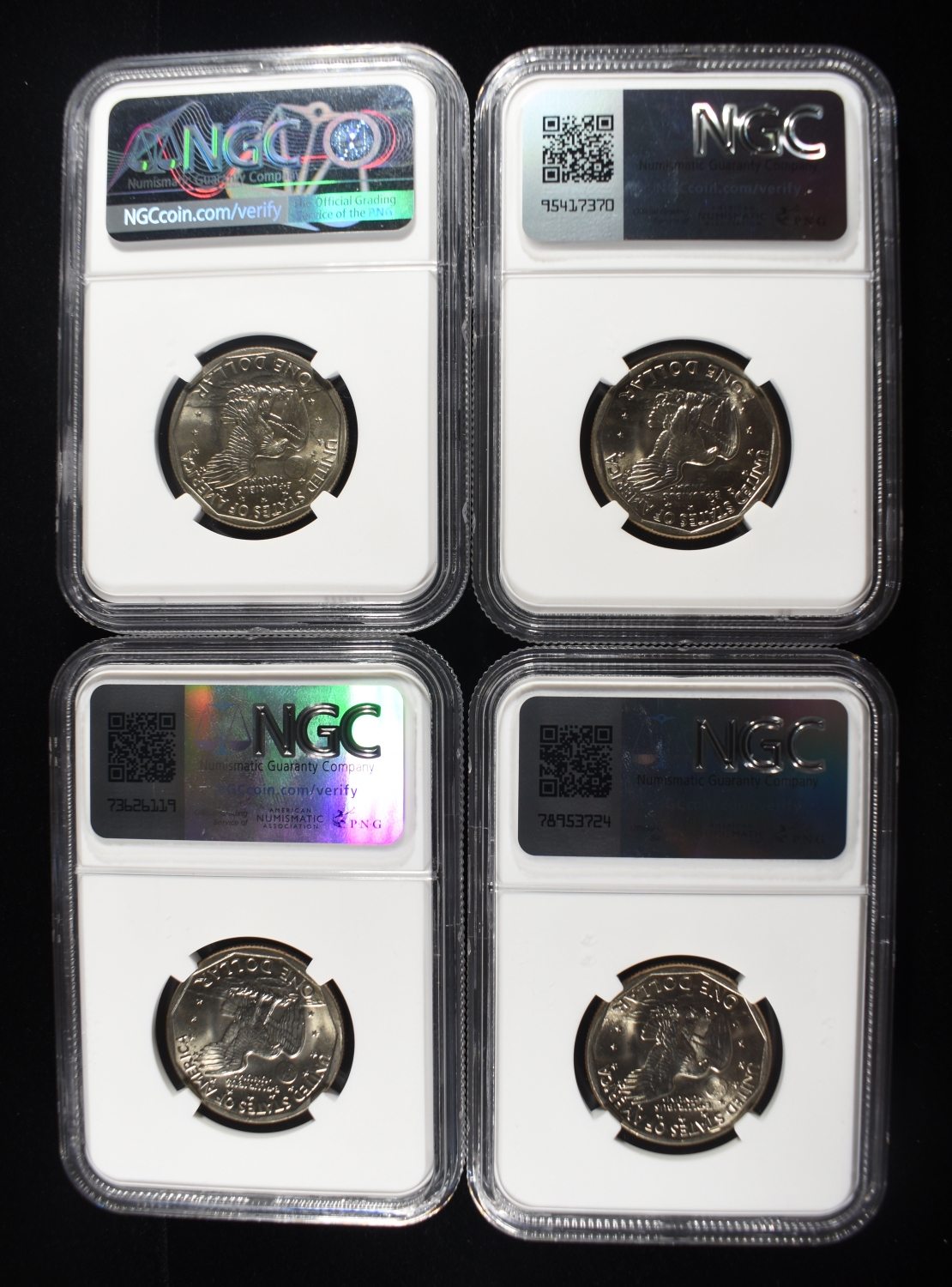 1979-P NR & (3) 1979-D SBA DOLLARS NGC MS65-66