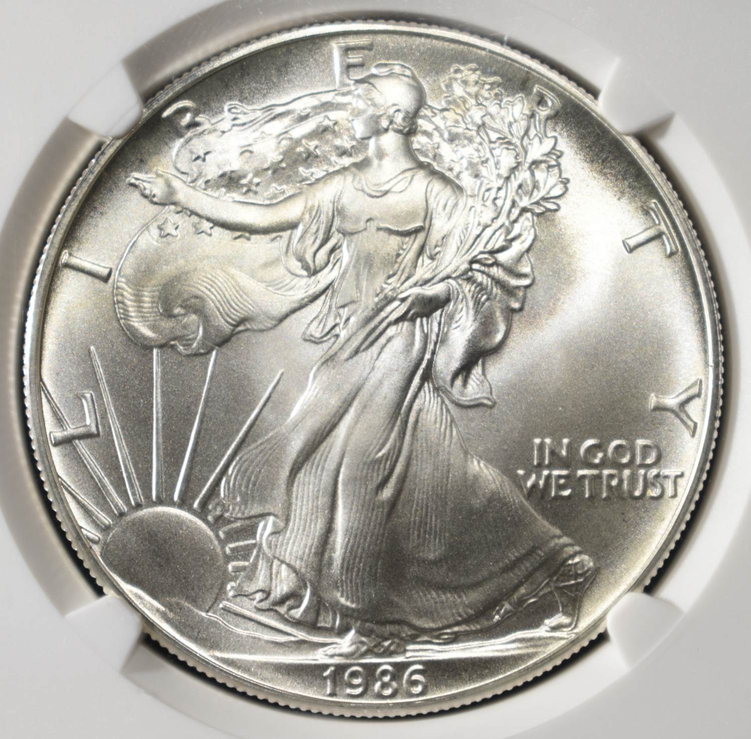 1986 AMERICAN SILVER EAGLE NGC MS69