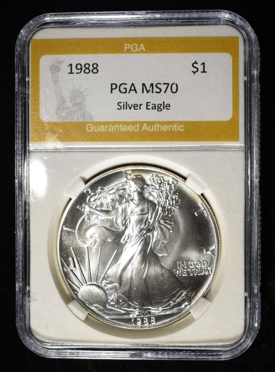 1988 AMERICAN SILVER EAGLE PGA PERFECT GEM BU
