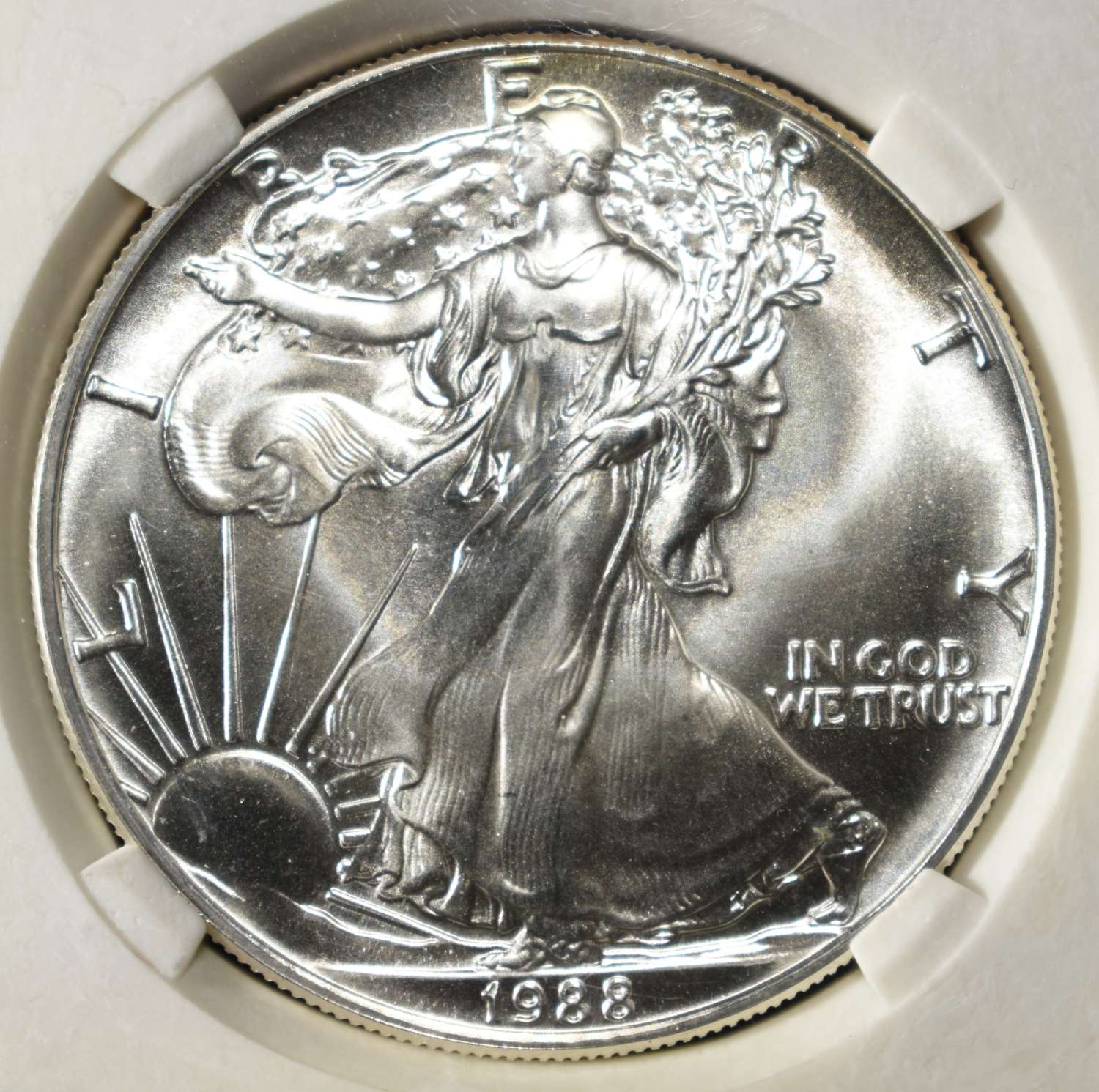 1988 AMERICAN SILVER EAGLE PGA PERFECT GEM BU