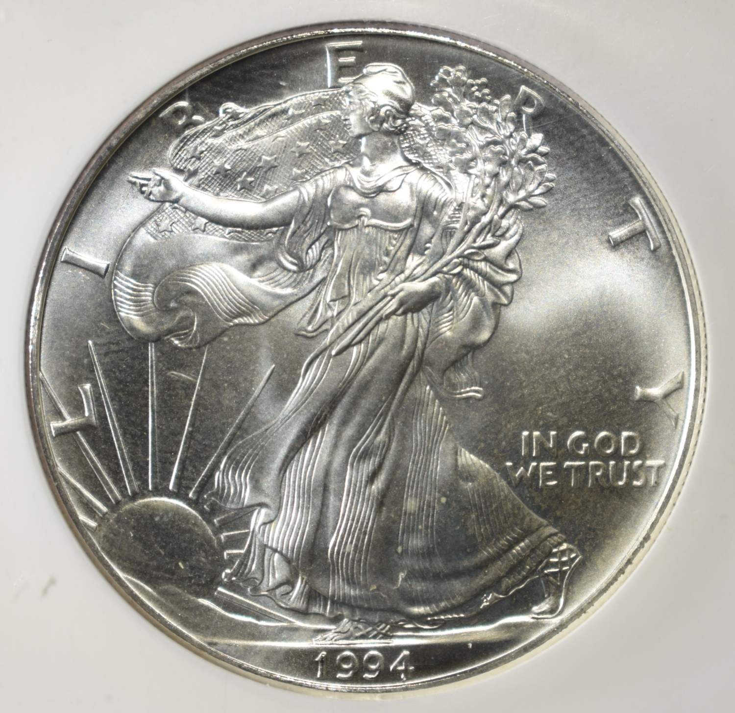 1994 AMERICAN SILVER EAGLE PCI PERFECT GEM BU