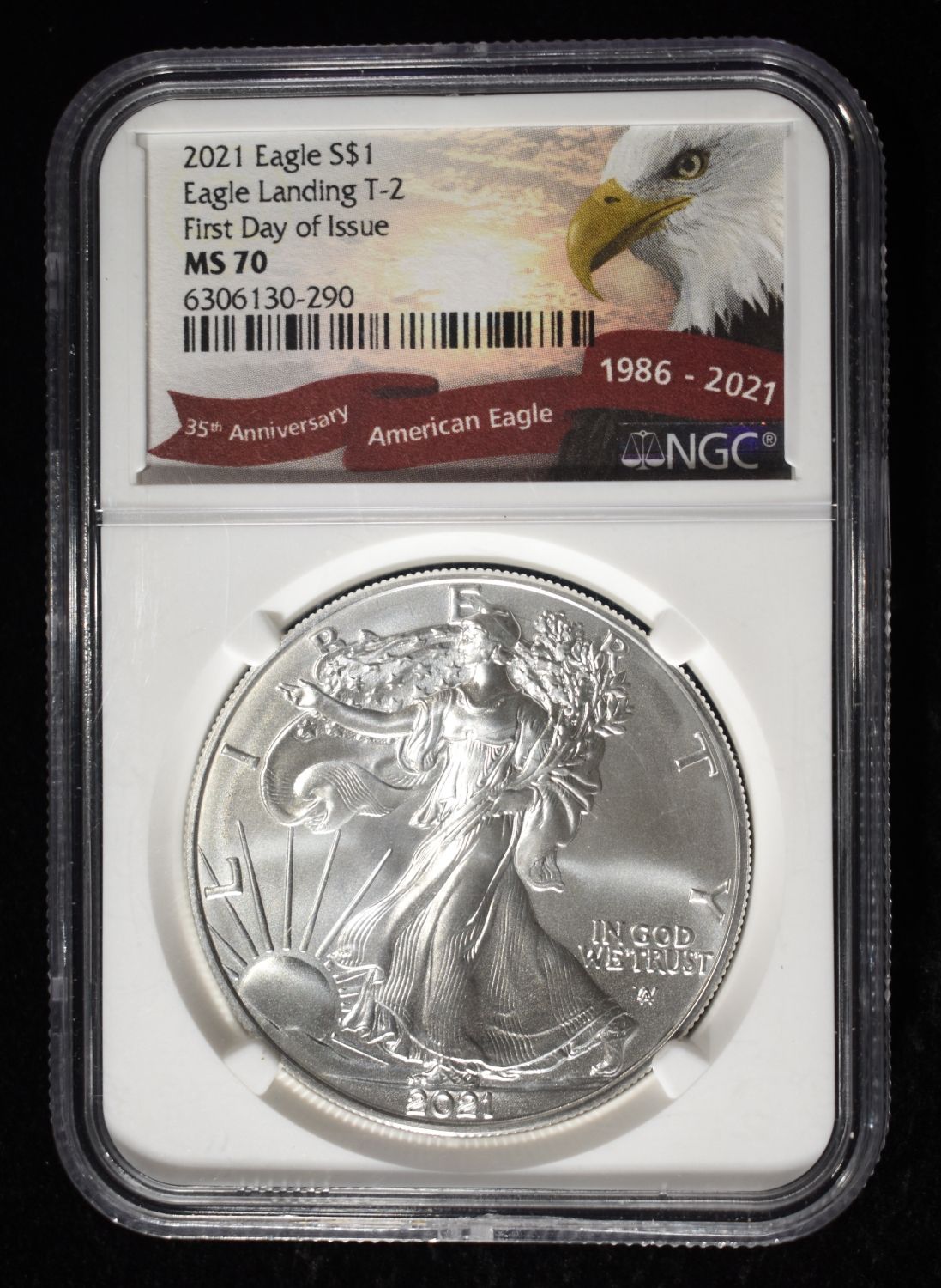 2021 AMERICAN SILVER EAGLE NGC MS70 T2 FDI