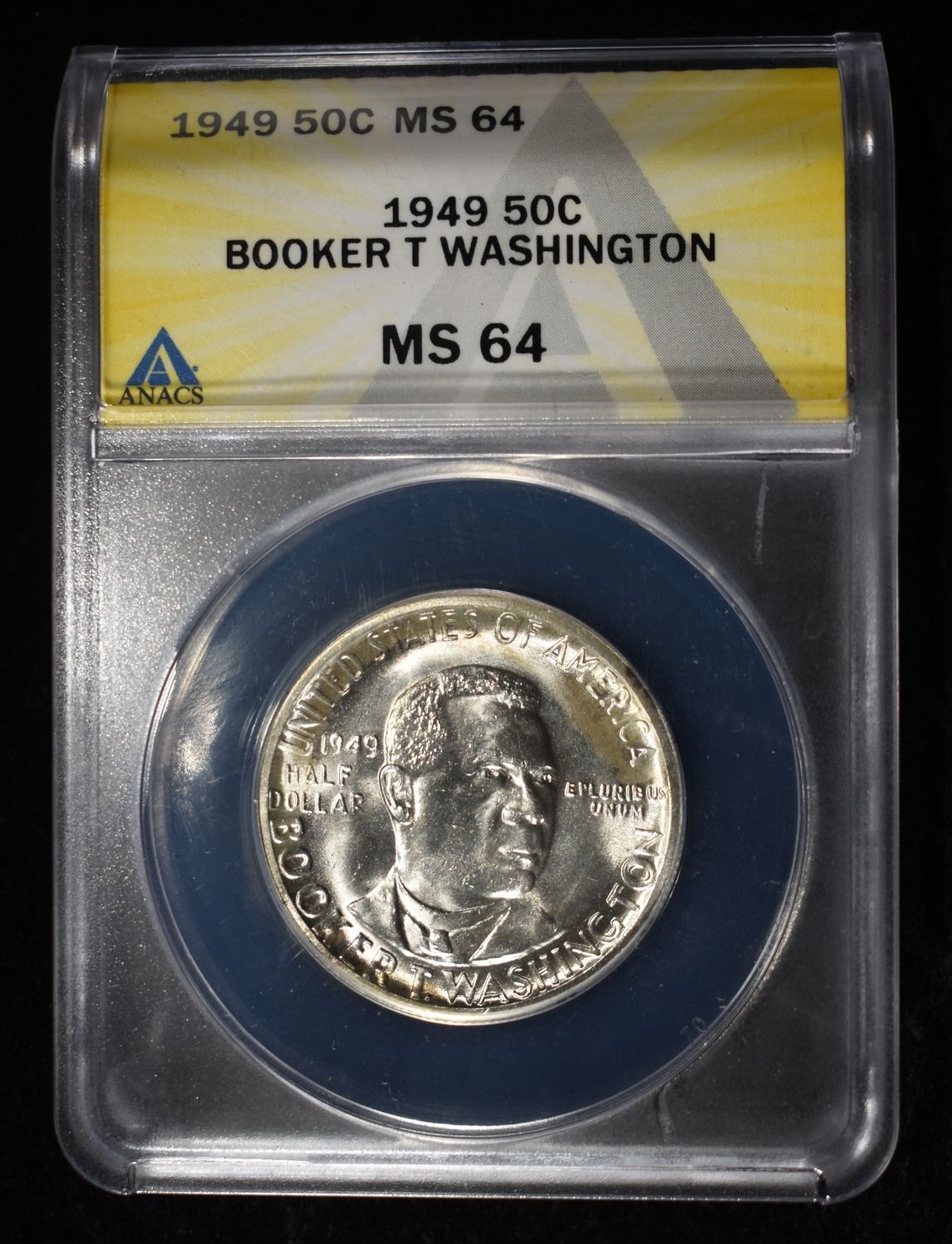 1949 BOOKER T WASHINGTON COMMEM HALF ANACS MS-64
