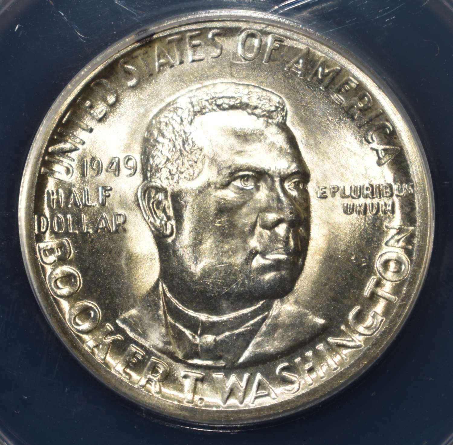 1949-D BOOKER T WASHINGTON COMMEM HALF ANACS MS-64