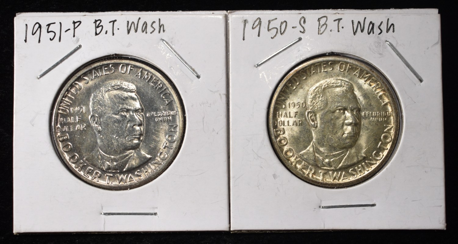 1950-S & 1951 BTW COMMEM HALVES CH BU