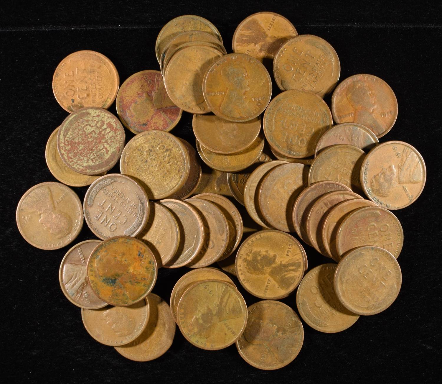 (50) TEENS WHEAT CENTS