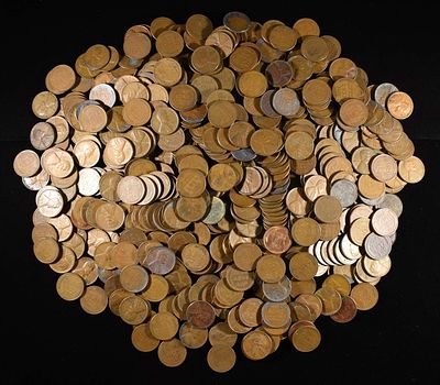 (500) 40'S & 50'S WHEAT CENTS. BID WITH SILVER CITY AUCTIONS ESTIMATE $90 - $110.