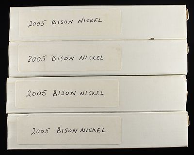 (4) 2005 BISON NICKEL SETS. WEEKLY COIN & CURRENCY AUCTIONS ESTIMATE $60 - $80.