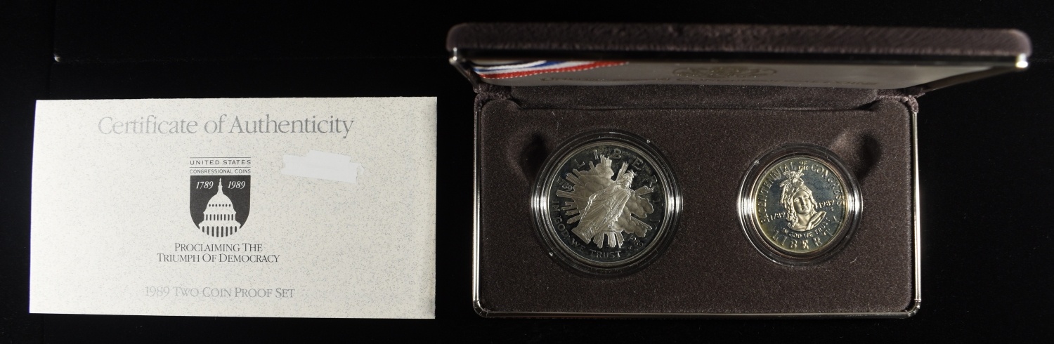 1989-S $1 & 50C COMMEM CONGRESSIONAL