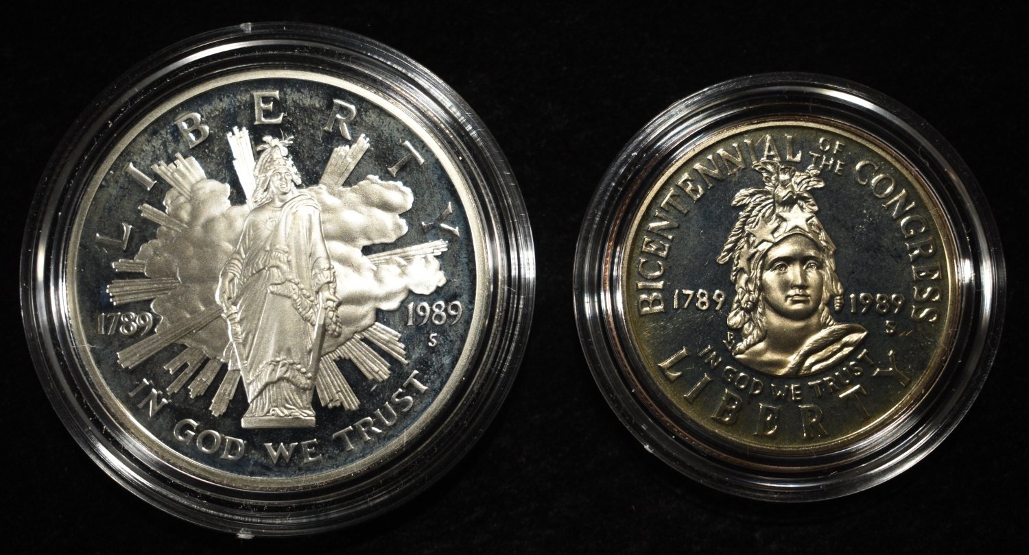 1989-S $1 & 50C COMMEM CONGRESSIONAL