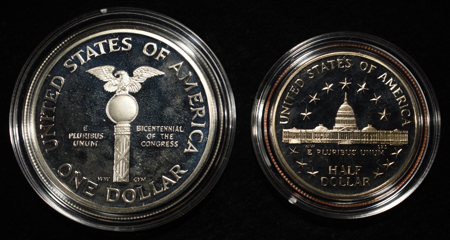 1989-S $1 & 50C COMMEM CONGRESSIONAL