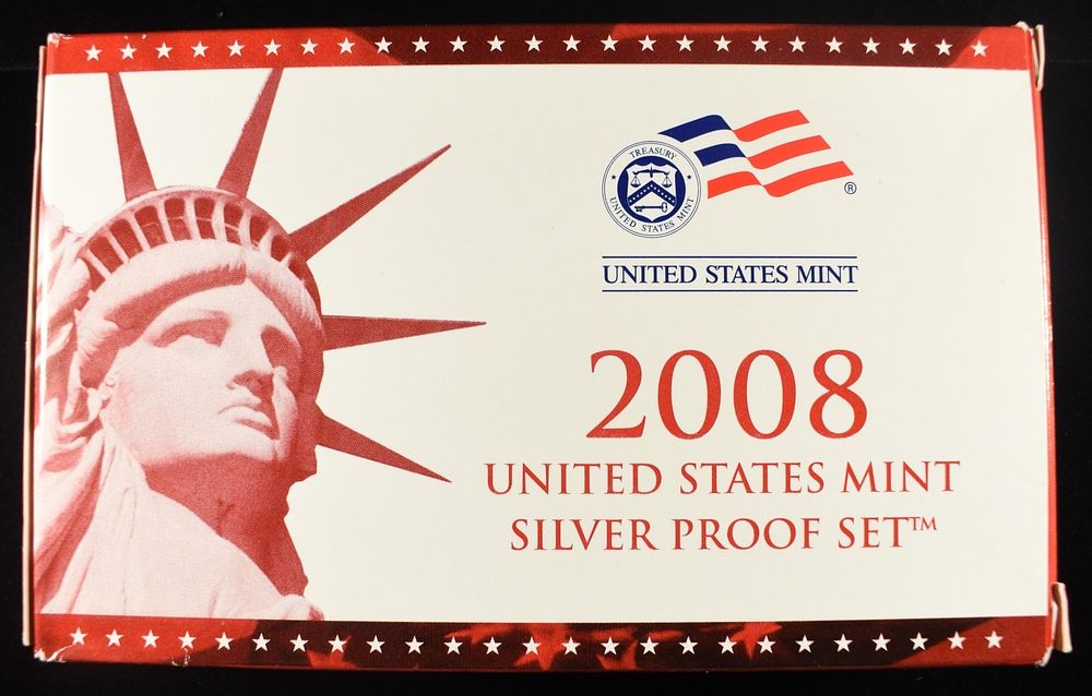 2008 SILVER PROOF SET INCOMPLETE. MISSING PRESIDENTIAL DOLLAR SET & CERT LEADERS IN ON-LINE 