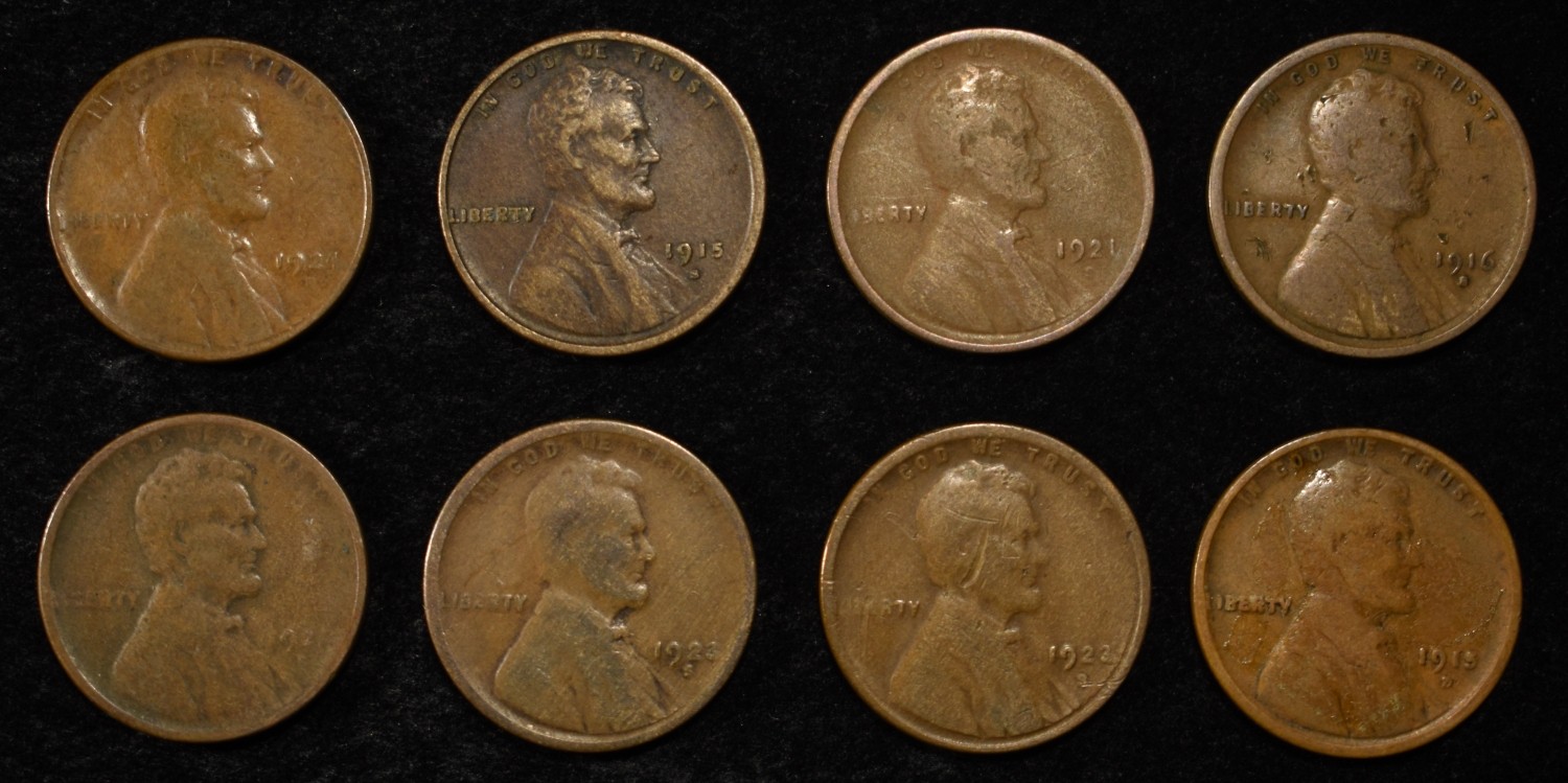 8 NICE EARLY SEMIKEY WHEAT CENTS