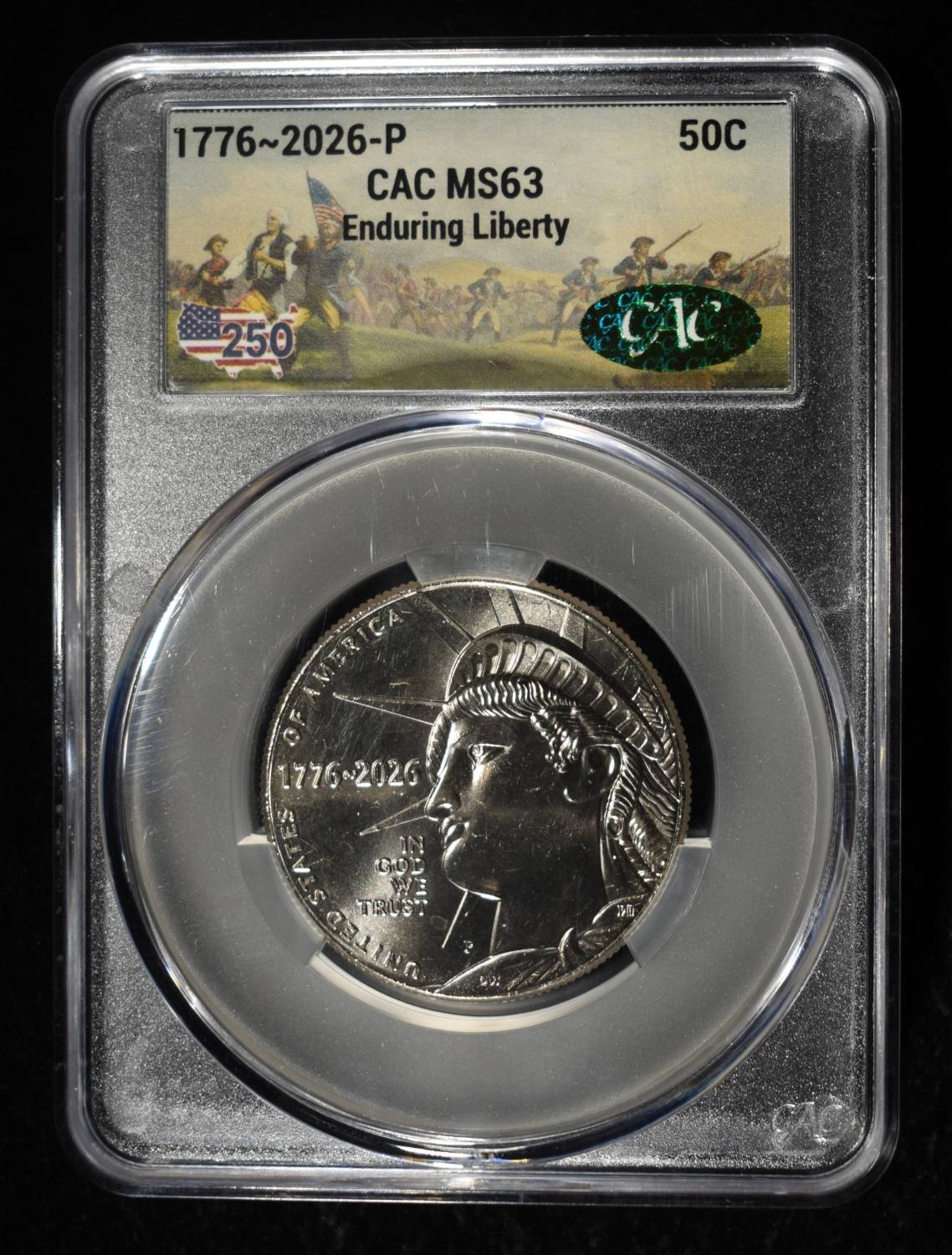 1776-2026-P ENDURING LIBERTY HALF DOLLAR CAC MS-63