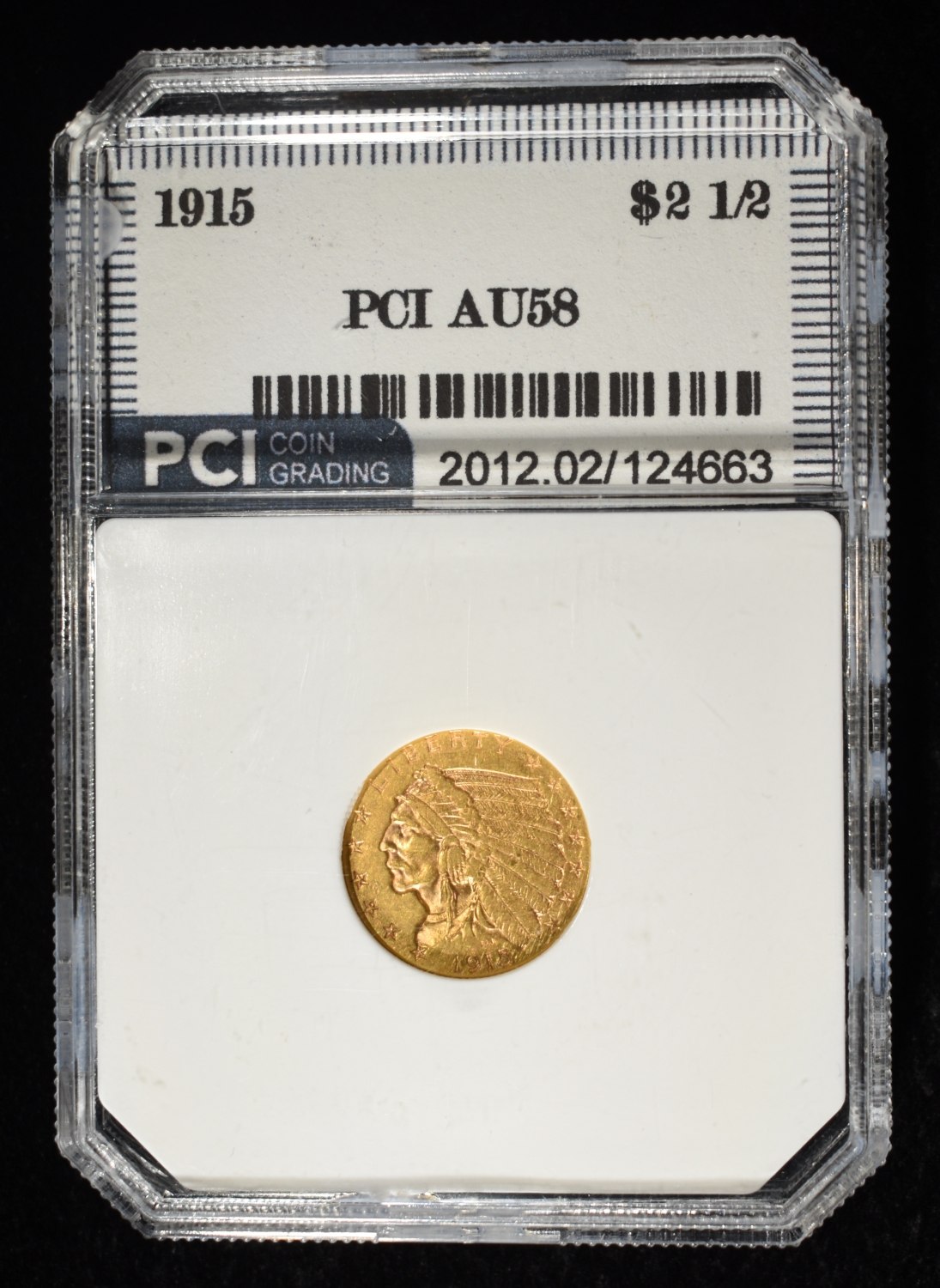 1915 $2.50 INDIAN GOLD PCI AU/BU