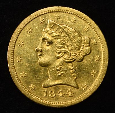 1844-O $5 LIBERTY GOLD BU OLD CLEANING. TOP RATED AUCTION HOUSE ESTIMATE $5500 - $6000.