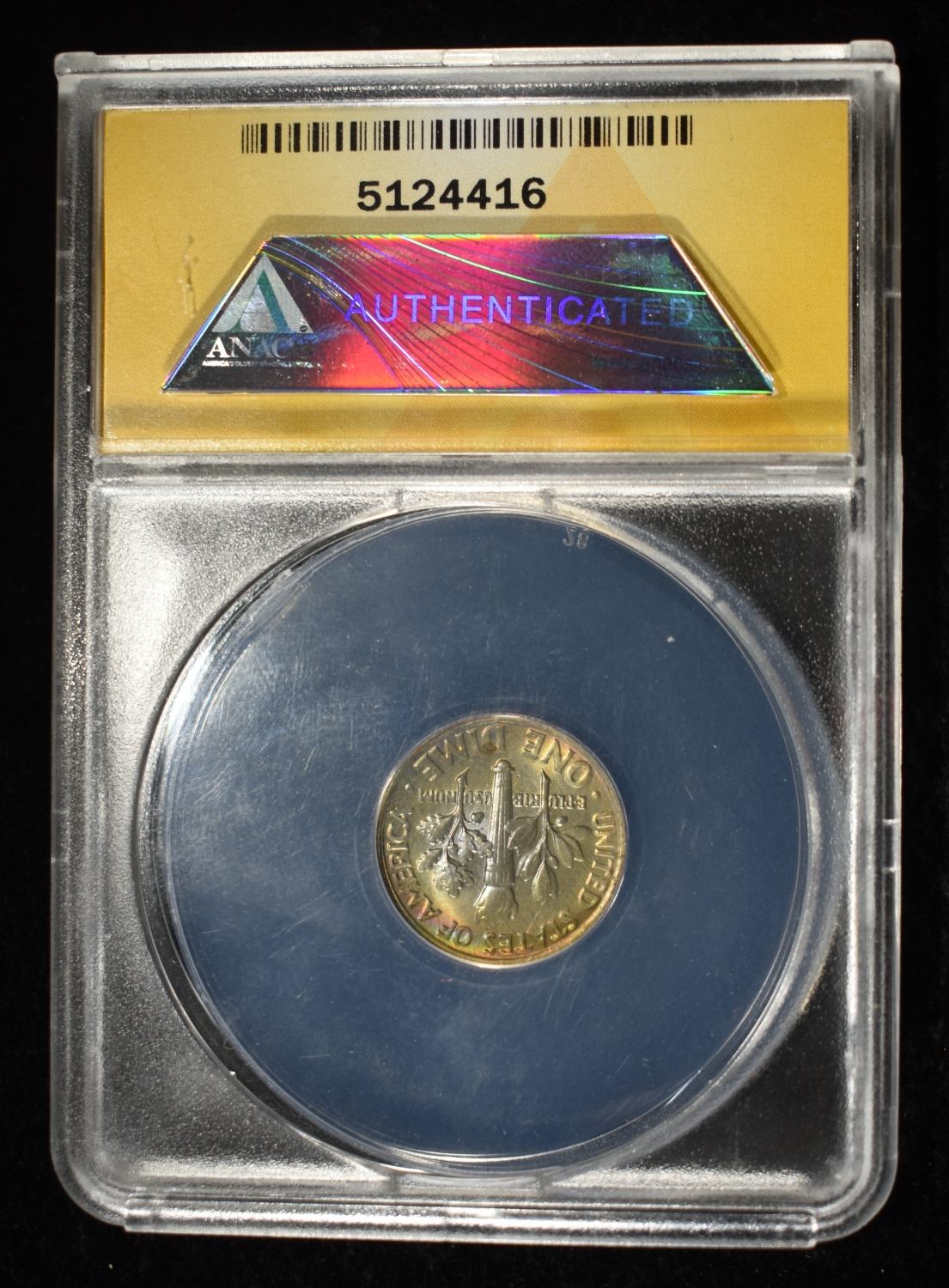 1970-D ROOSEVELT DIME DDR ANACS MS64 FS DIE1