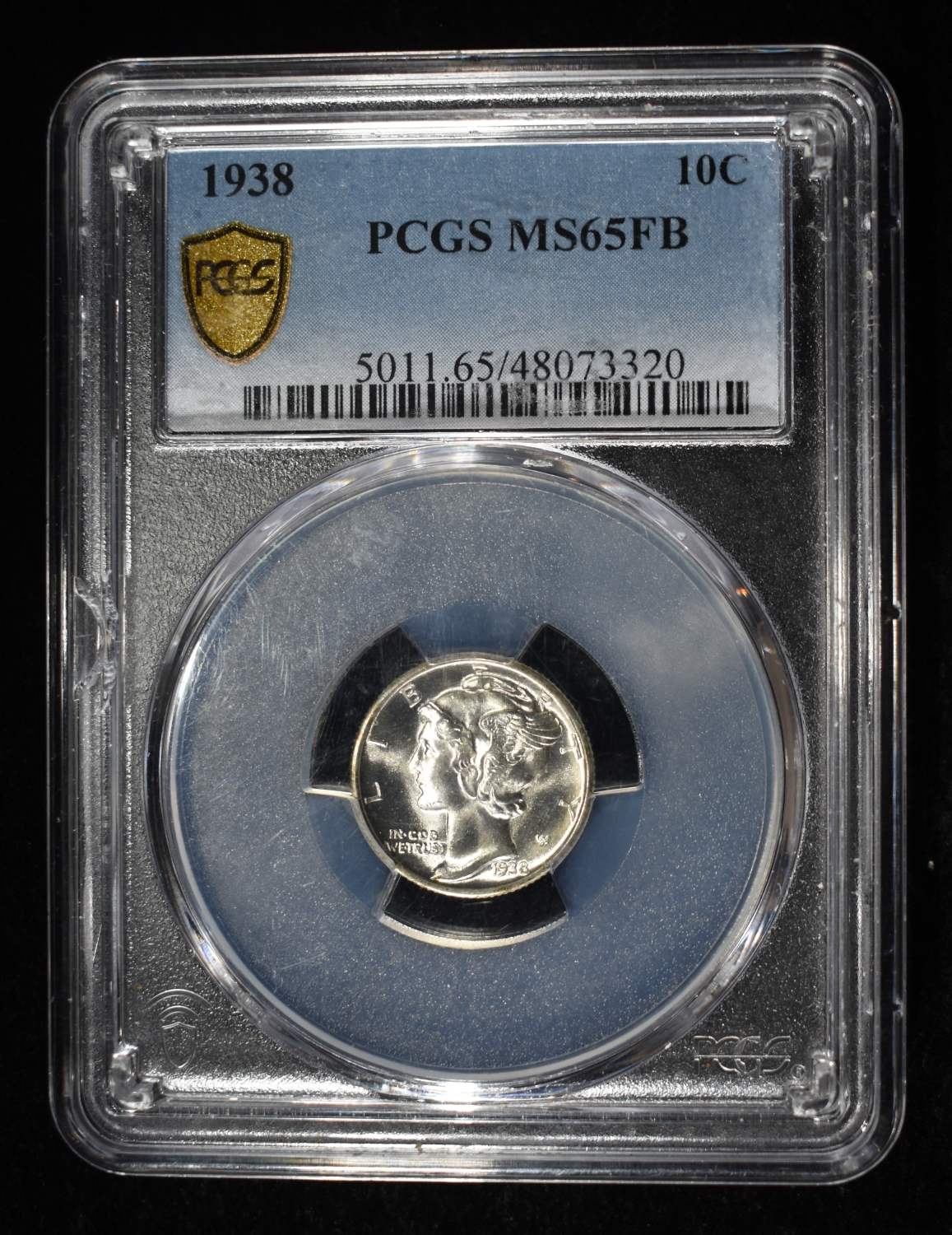 1938 MERCURY DIME PCGS MS65FB