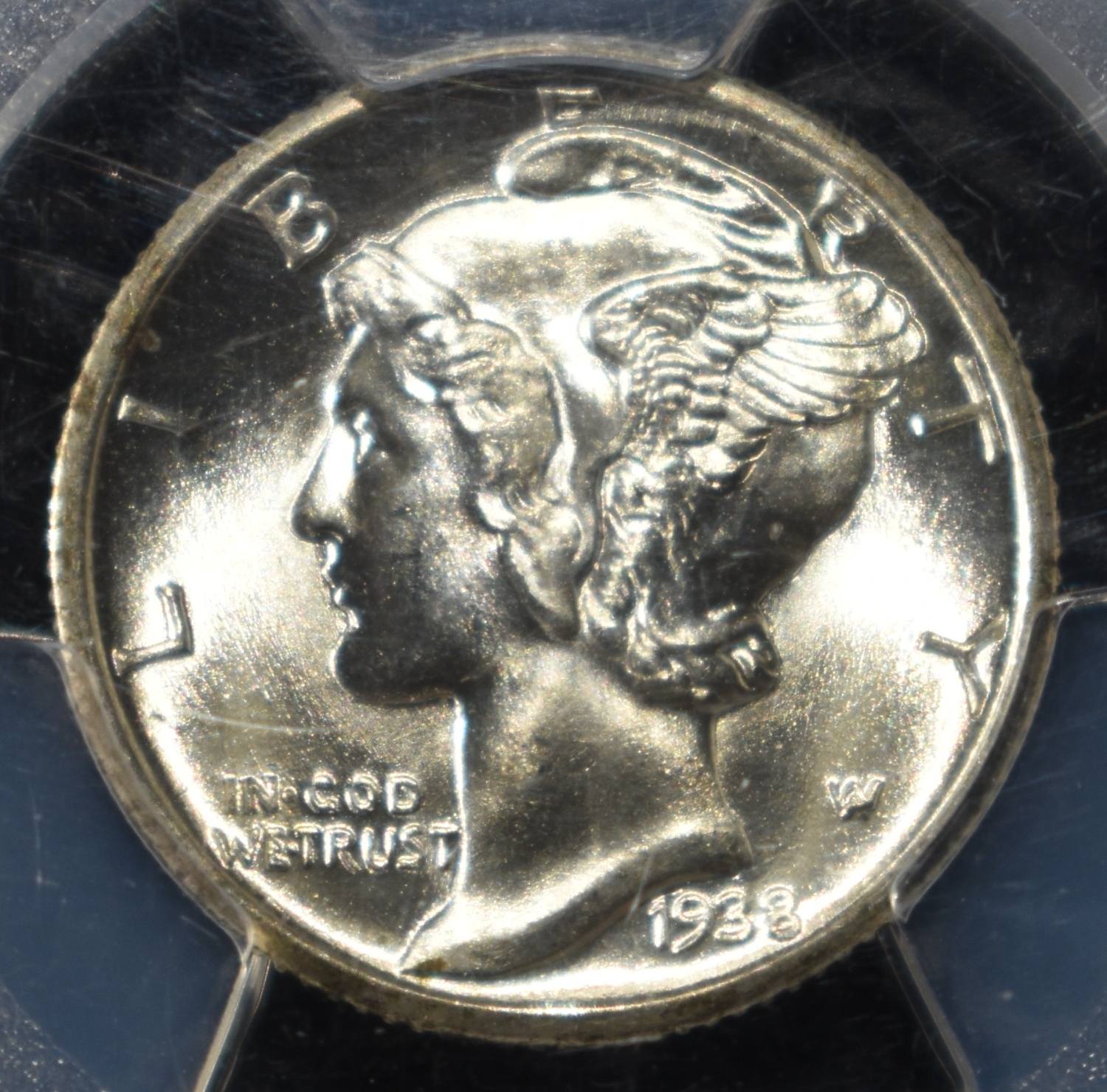 1938 MERCURY DIME PCGS MS65FB