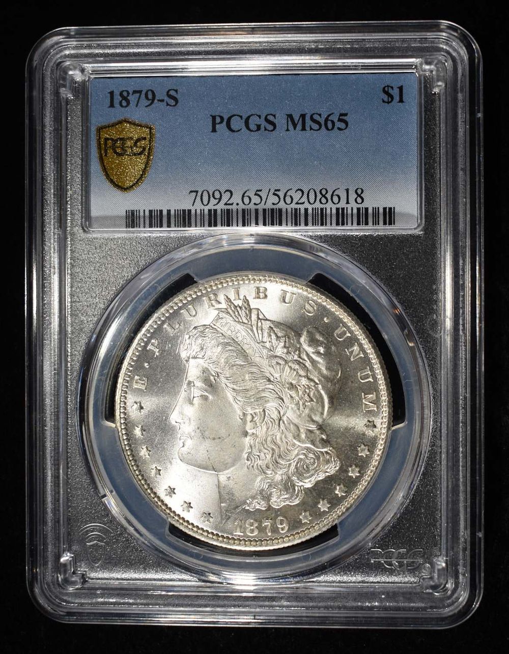 1879-S MORGAN DOLLAR PCGS MS-65. BID WITH SILVER CITY AUCTIONS ESTIMATE $200 - $250.