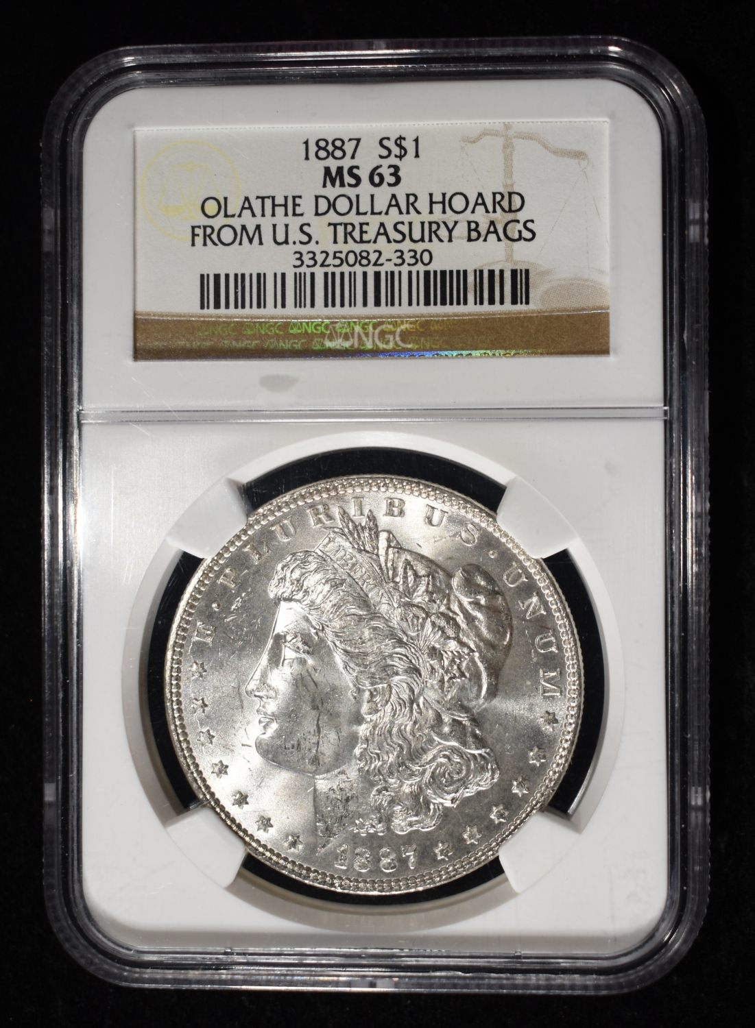 1887 MORGAN DOLLAR NGS MS-63 OLATHE HOARD