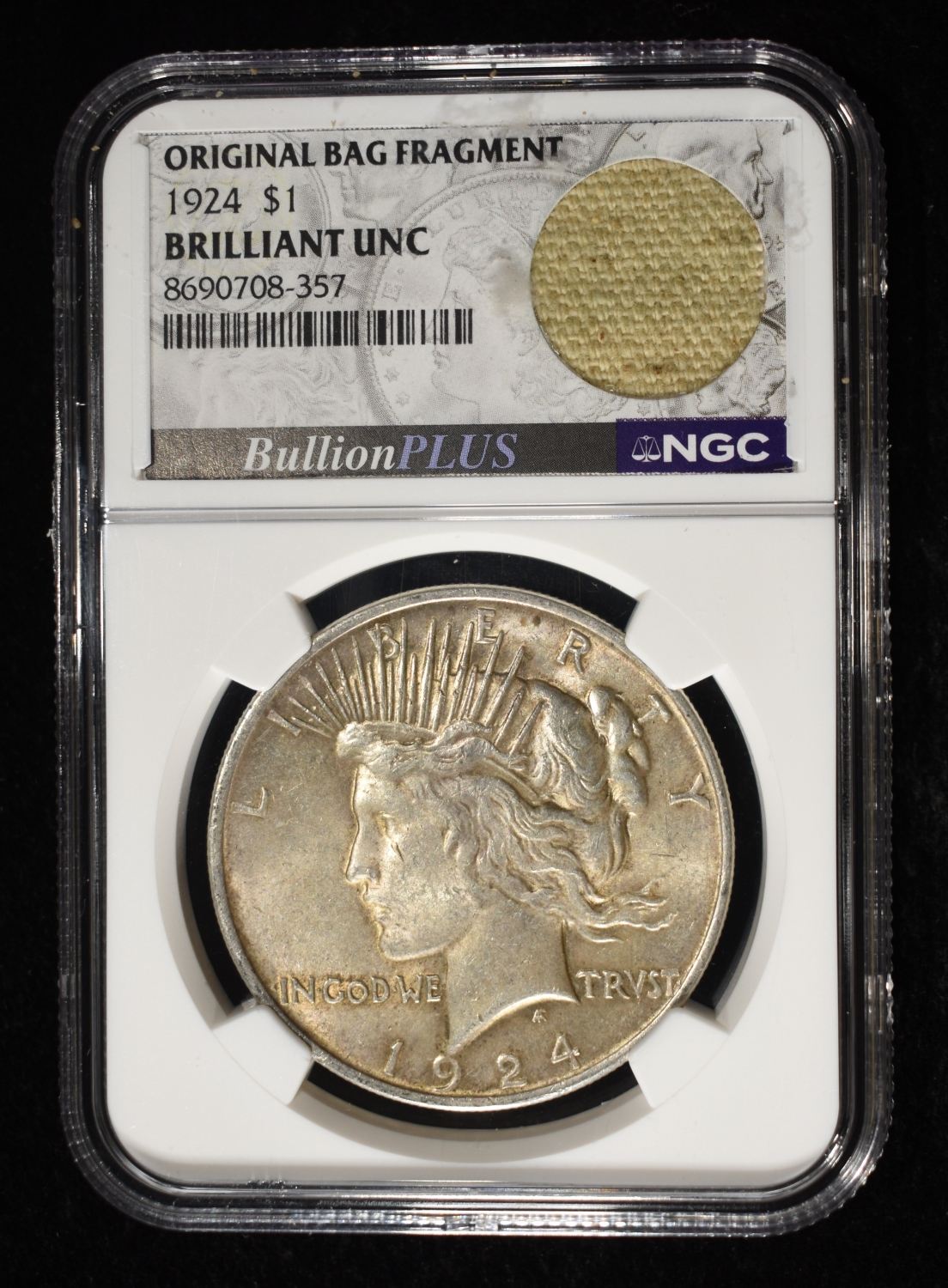 1924 PEACE DOLLAR NGC BRILLIANT UNC