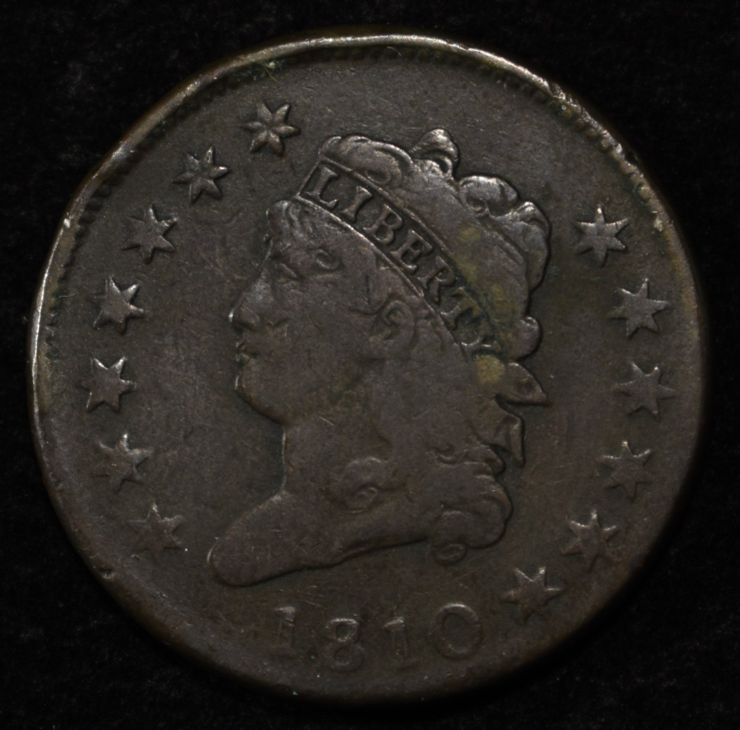 1810 CLASSIC HEAD LARGE CENT VF