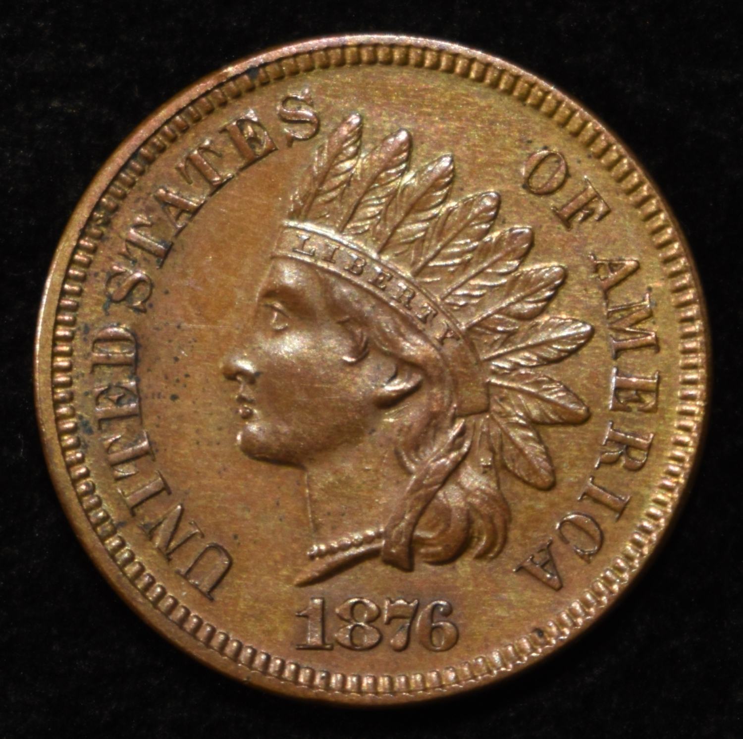 1876 INDIAN CENT CH/GEM PROOF BU